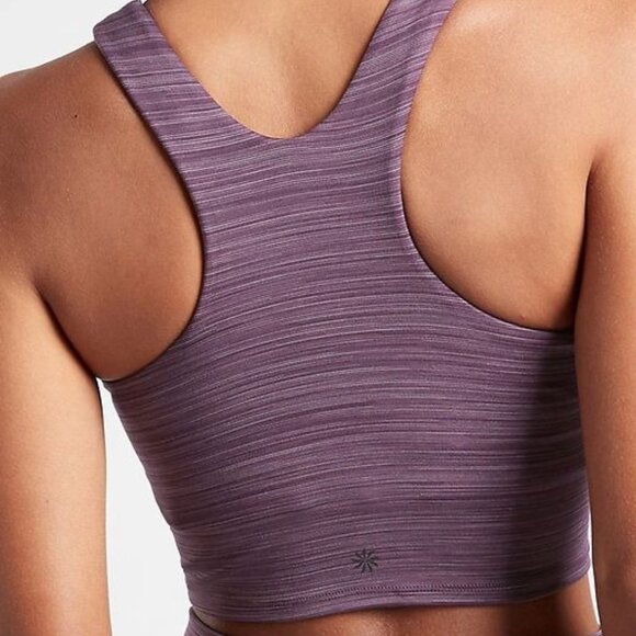 Athleta NWT Conscious Space Dye Crop Top D-DD Cups Racerback Purple Built-in Bra - Picture 3 of 10